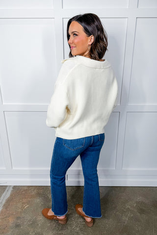 The Oversized Wide Sleeve Sweater in Cream