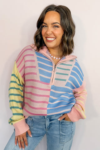 Pastel Candy Stripe Pullover
