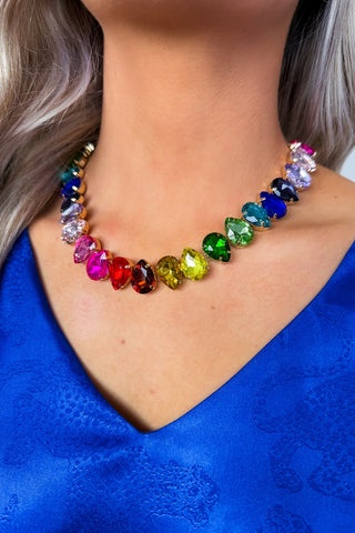 The Ashlee Gemstone Necklace In Multicolor