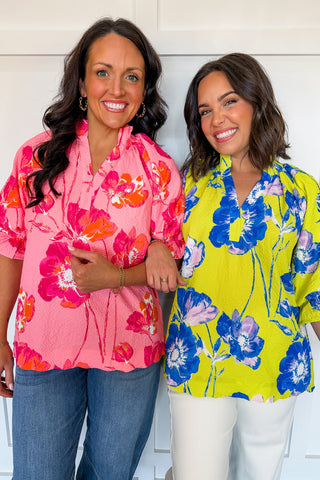 Color Me Floral Top in Lime