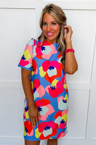 The Hattie Shift Dress in Summer Splash Bloom The Hattie Shift Dress in Summer Splash Bloom