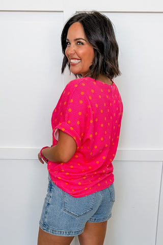 Everyday Happy Dot Top in Pink