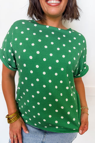 Everyday Happy Dot Top in Green