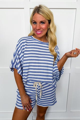 Summer Ease Stripe Set in Royal Blue