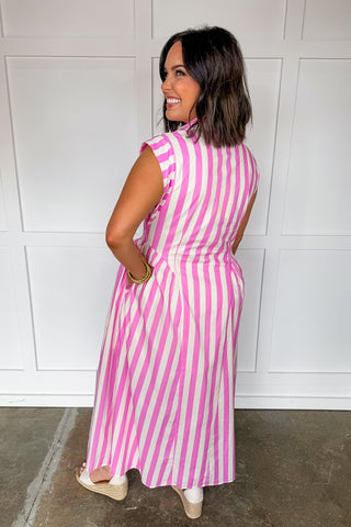 Barbie Button Down Dress in Pink