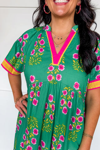 Emerald Isle Bloom Midi Dress