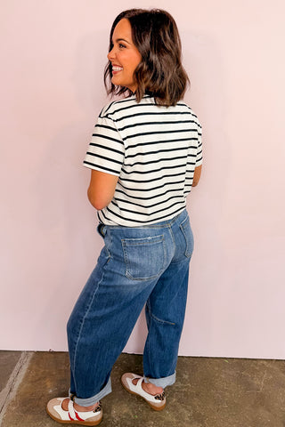 Every Day Classic Black & White Stripe Tee
