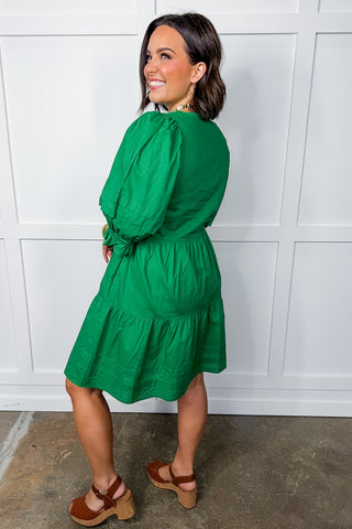 The Raya Solid Green Dress by Mary Square