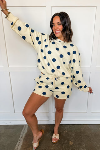 Dotted Set in Cream & Navy