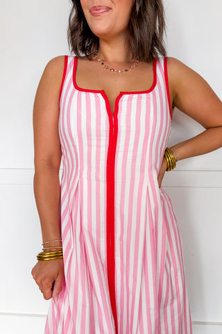 Just Feels Right Stripe Dress in Pink