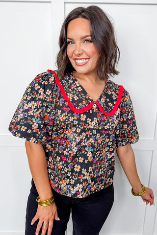 The Scarlet Garden Ruffle Blouse