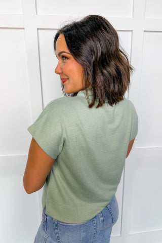 Essential Cowl Neck Lightweight Sweater Top in Mint