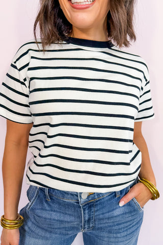 Every Day Classic Black & White Stripe Tee