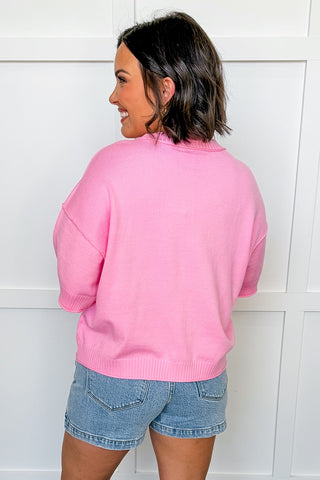 Everyday Ease Knit Top in Pink