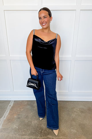Afterglow Velvet Cami in Black