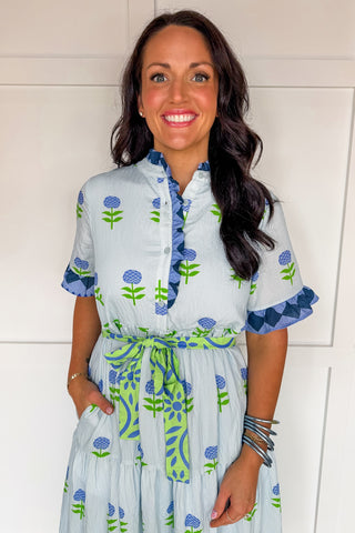 Blue Haven Garden Midi Dress