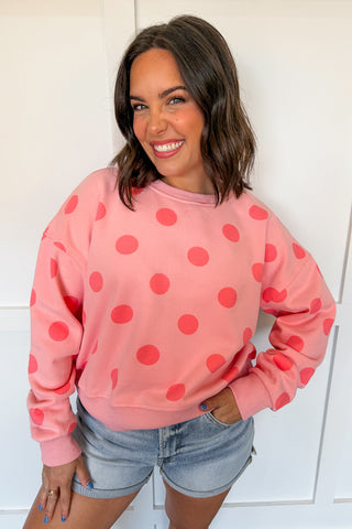 Dotted Sweatshirt in Pink
