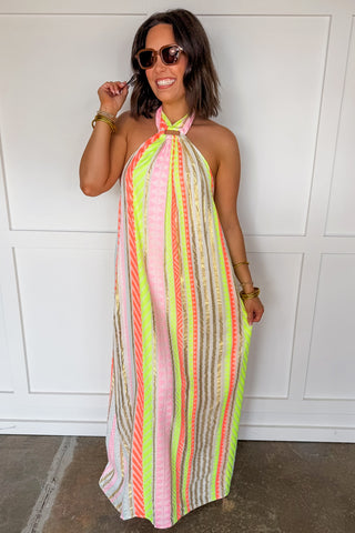 Cabana Glow Halter Midi Dress
