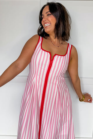 Just Feels Right Stripe Dress in Pink
