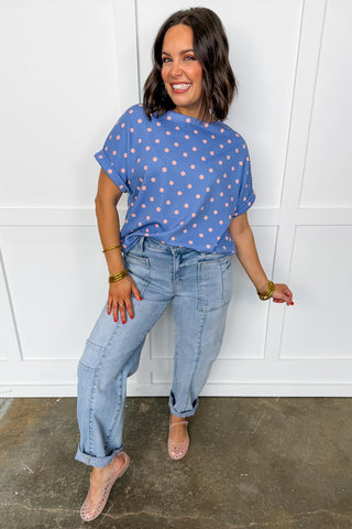 Everyday Happy Dot Top in Blue
