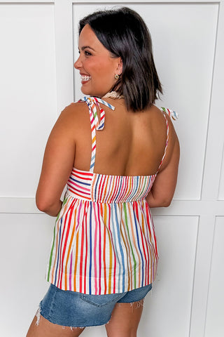 The Sweet Stripe Tie Top
