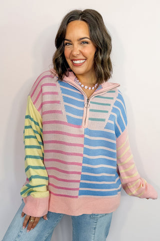 Pastel Candy Stripe Pullover