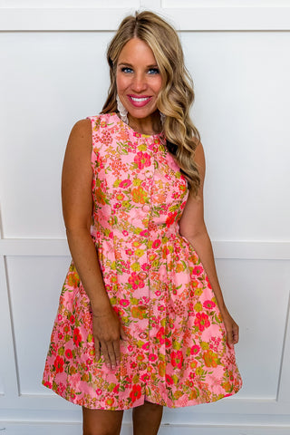 Bloom With Confidence Jacquard Dress