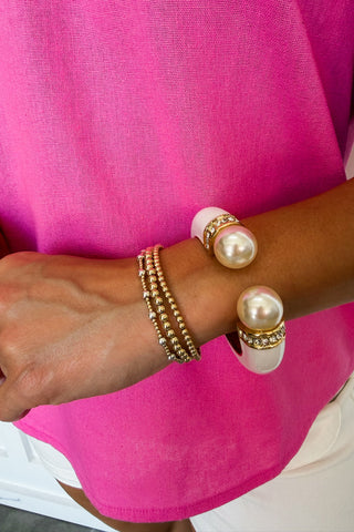 The Pearl Pop Hinge Bracelet in White