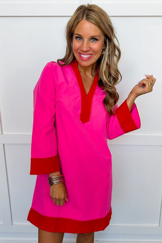 The Brenda Dress in Pink & Red by Mary Square