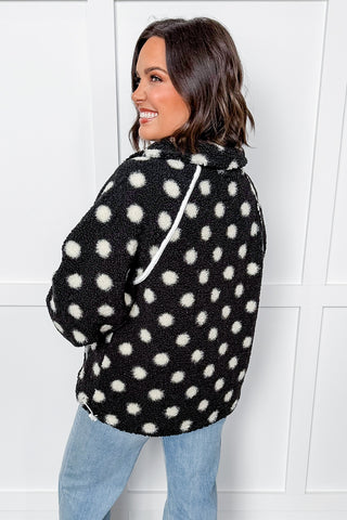 Polka Dot Sherpa in Black