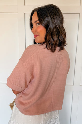 Easy Style Button Top in Pink