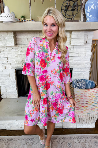 The Lizzy Sunday Dress in Blush Floral