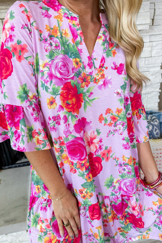 The Lizzy Sunday Dress in Blush Floral