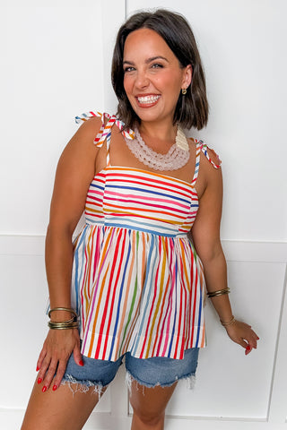 The Sweet Stripe Tie Top