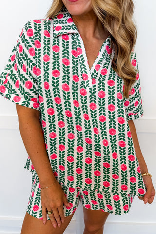 Magnolia Grace Floral Gauze Short Set