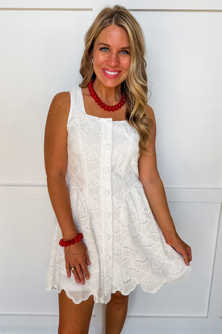 Lovely Little Lace Dress in White