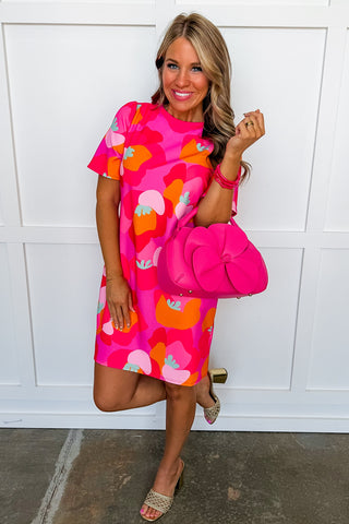 The Hattie Shift Dress in Pink Floral