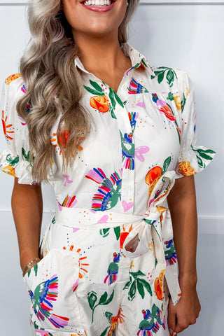 Citrus Breeze Tie Romper