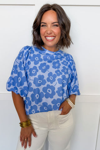 Sweet Bloom Top in Blue