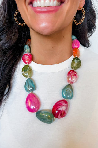 Coastal Pop Beaded Necklace in Multi