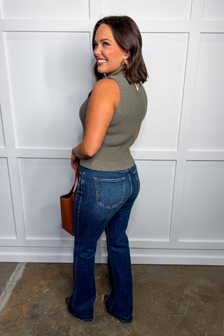 Chic Knit Mock Neck Sweater Vest