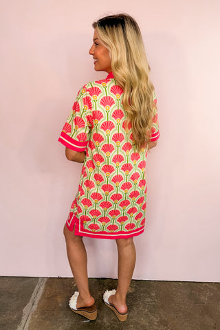 The Riviera Bloom Mini Dress in Pink