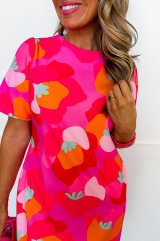The Hattie Shift Dress in Pink Floral
