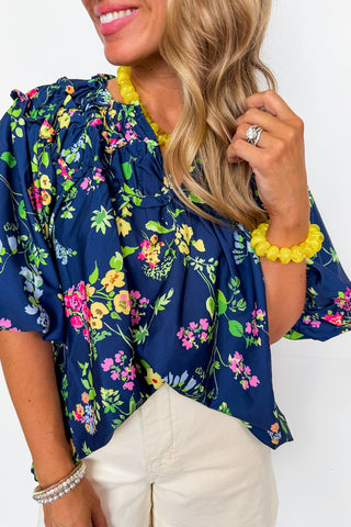 Signature Southern Navy Floral Blouse