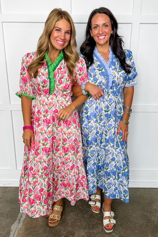 The Juliette Maxi Dress in Pink Mix Floral