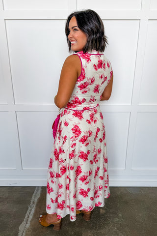 Bloom With Me Belted Midi Dress