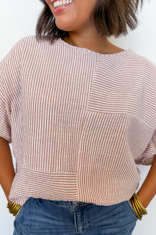 Effortless Stripe Top in Terracotta