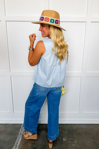 Sweet Breeze Swing Top in Light Blue