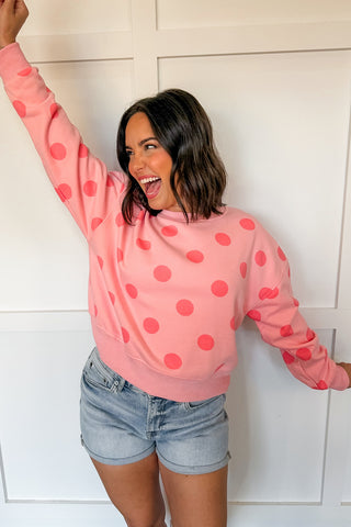 Dotted Sweatshirt in Pink