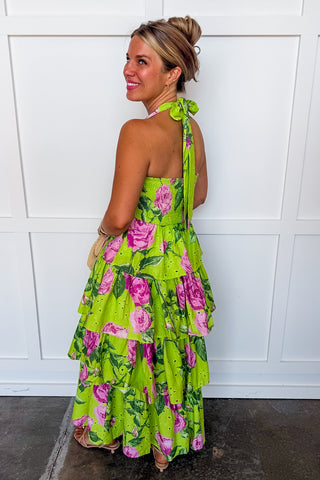 Tiana's Favorite Tiered Eyelet Midi Dress